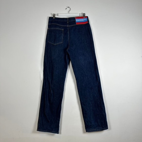 Calvin x Raf Simons Yellow Seam Blue Jeans - Picture 3 of 7